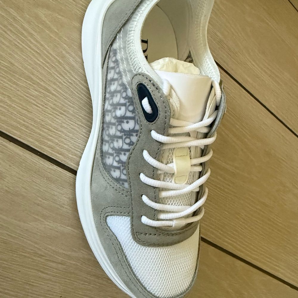 Dior mens Gray and White Sneakers brand new with box